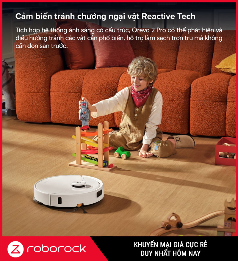 Roborock Qrevo 2 Pro Trắng - Robot Hút Bụi Lau Nhà Thông Minh