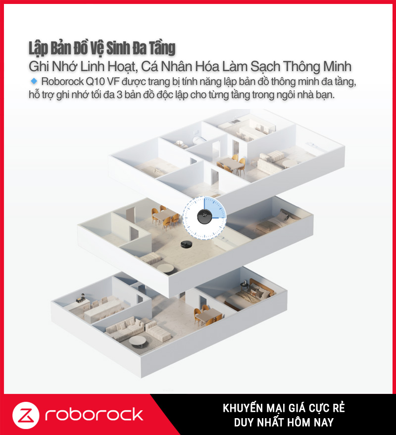 Robot Hút Bụi Lau Nhà Roborock Q10 VF Plus (+) Chính Hãng