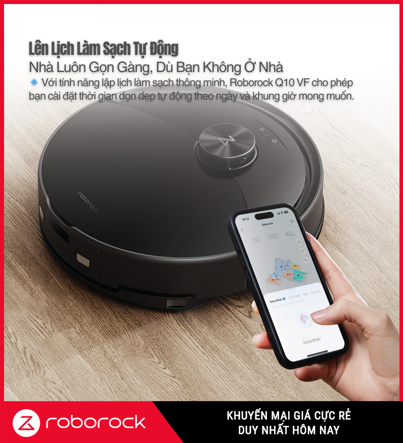 Robot Hút Bụi Lau Nhà Roborock Q10 VF Plus (+) Chính Hãng