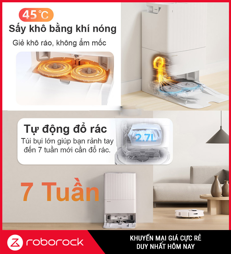 Robot Hút Bụi Lau Nhà Roborock Q Revo 5AE